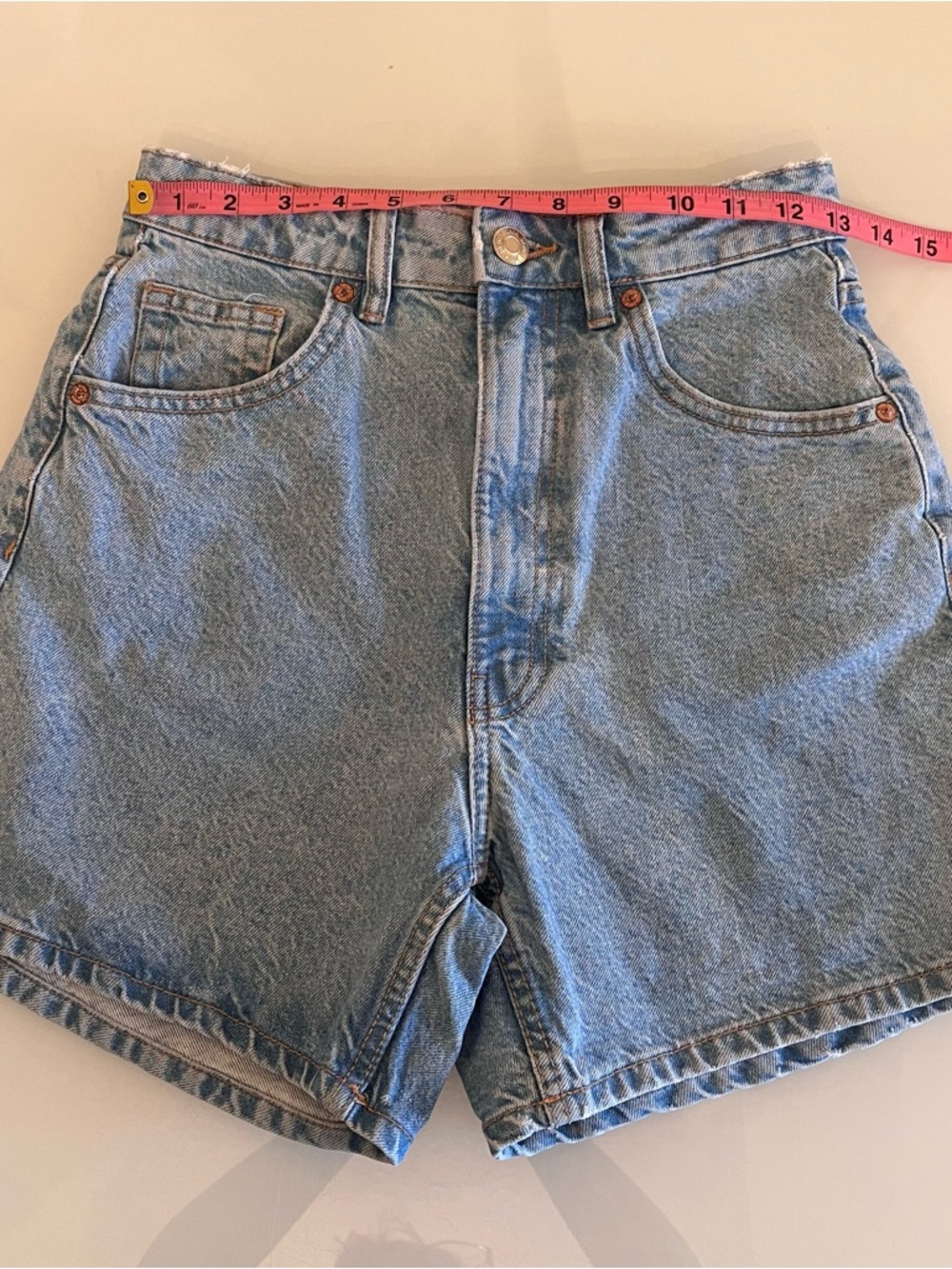 ZARA high waist denim shorts cotton mom fit vintage blue summer - Picture 4 of 9